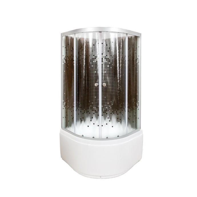 Душевая кабина Deto L 100х100 гидромассажем, без крыши, черный  L810NGMBLACK - 0