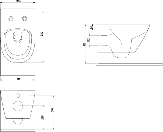Унитаз подвесной beWash Bogen 88303206 с сиденьем микролифт черный глянцевый - 4