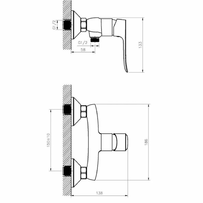 Смеситель для душа Agger Nice хром глянцевый A2520000 - 2