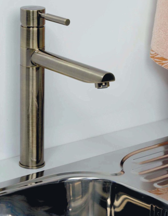 Смеситель Wasserkraft A8137 для кухонной мойки, светлая бронза - 1