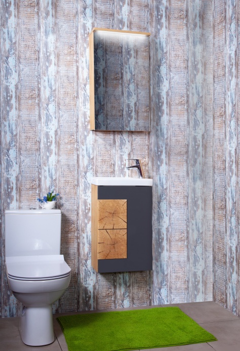 Тумба с раковиной Бриклаер Фостер 40 дуб золотой, антрацит - 1