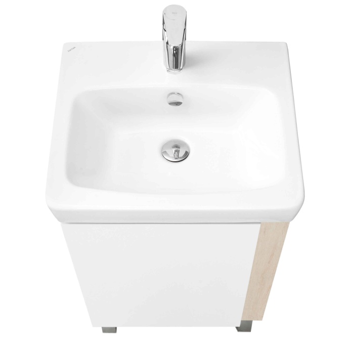 Тумба с раковиной Aquaton Кантри 50 белый-светлое дерево 1A2578K0AHB20 - 1