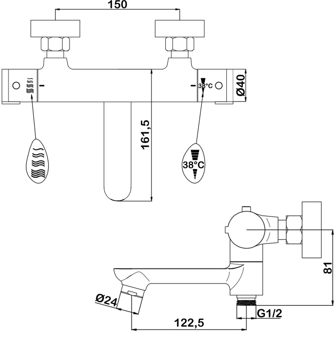 Душевой комплект Swedbe Hermes черный матовый  5115B - 10