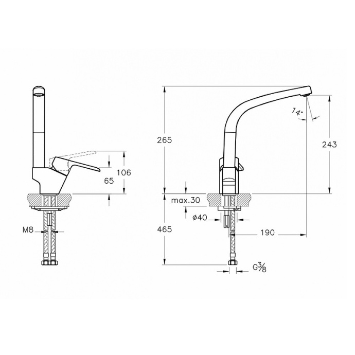 Смеситель для кухни Vitra Axe S хром A42158EXP - 1
