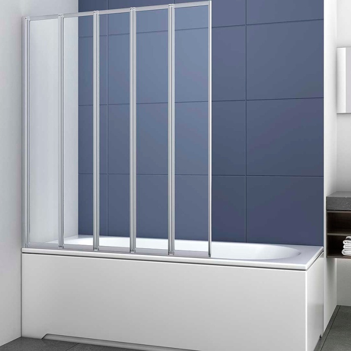 Душевая шторка на ванну Vincea 120х140 хром стекло прозрачное VSB-32120CL - 0