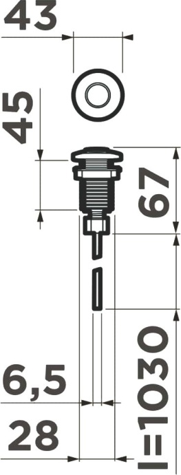 Кнопка Omoikiri 4996042 пневматическая, светлое золото - 1