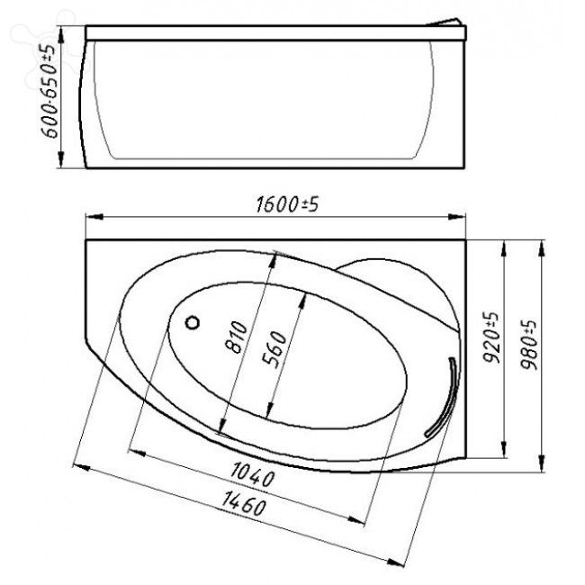 Ванна из искусственного камня Фэма Аделина 160 L АДЕЛИНА-160 L - 5