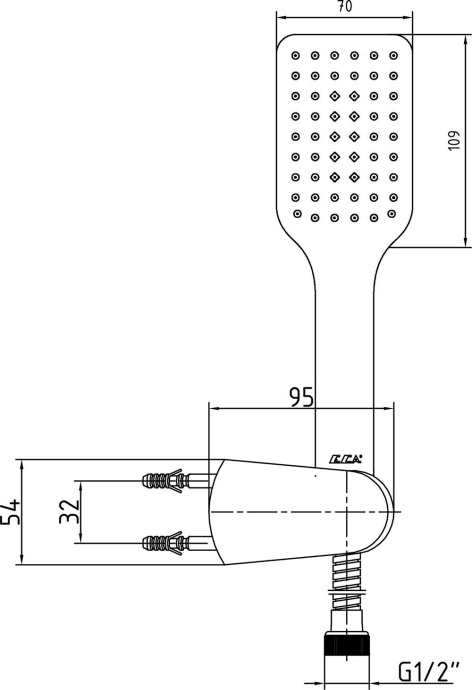 Душевой гарнитур E.C.A. Tiera 102117342EX - 1