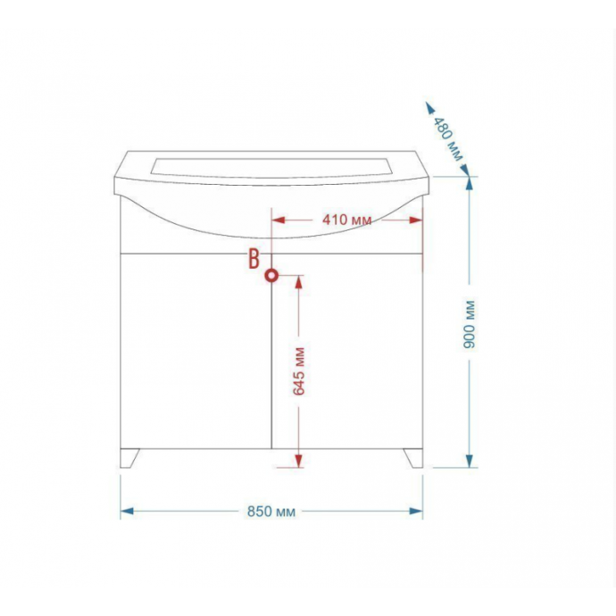 Тумба под раковину Misty Легенда 85 с рисунком Л-Лег01085-4510Пр - 2
