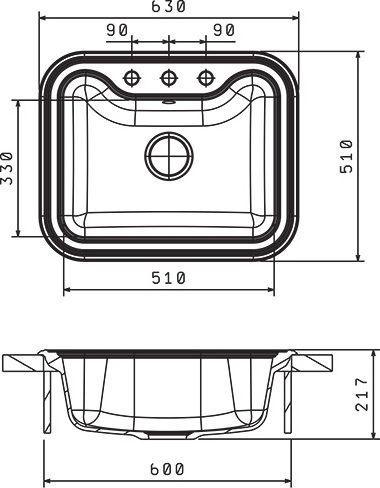Мойка кухонная Florentina Крит 630 шампань 20.110.D0630.202 - 1