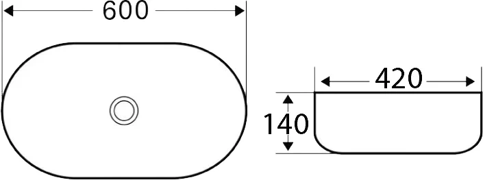 Раковина накладная BelBagno 60 см черный матовый  BB1084-H301 - 2