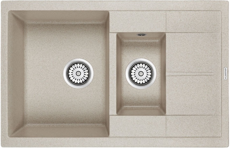 Мойка кухонная Paulmark Feste 77.5 бежевый матовый PM237850-BE - 0