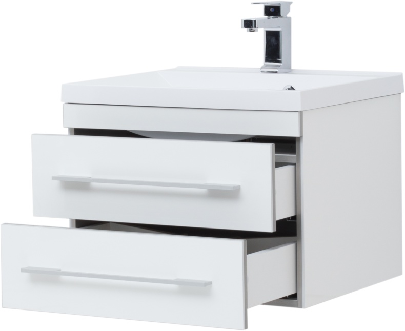 Тумба с раковиной Aquanet Верона 58 подвесная белая - 7