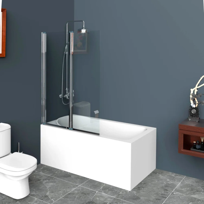 Шторка на ванну BelBagno Uno 110х150 профиль хром стекло прозрачное UNO-V-2-110/150-C-Cr - 1