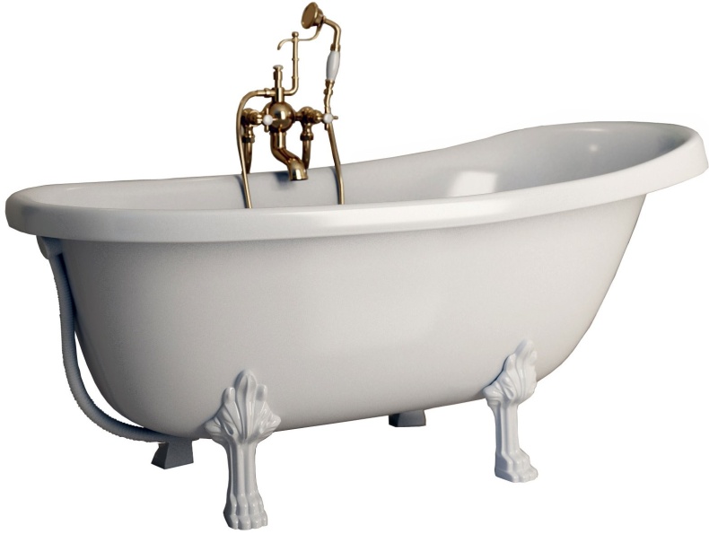 Ванна из искусственного камня Фэма Салерно белая, белые ножки САЛЕРНО-BI - 2