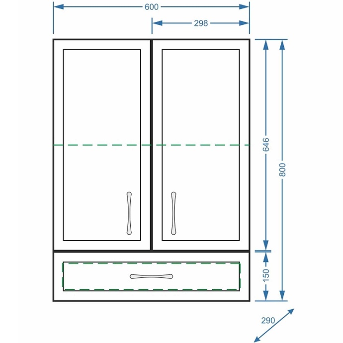 Шкаф подвесной Stella Polar Концепт 60 белый SP-00000141 - 3