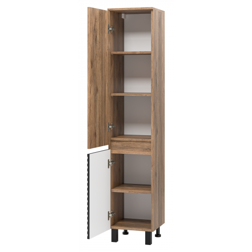 Шкаф-пенал Brevita Dakota 35 L дуб галифакс олово, черный кварц  DAK-050350-19/02Л - 4