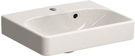 500.222.01.1 Geberit Smyle Square Раковина 45х36 см,  с отв. под смеситель, перелив асимметричный - 0