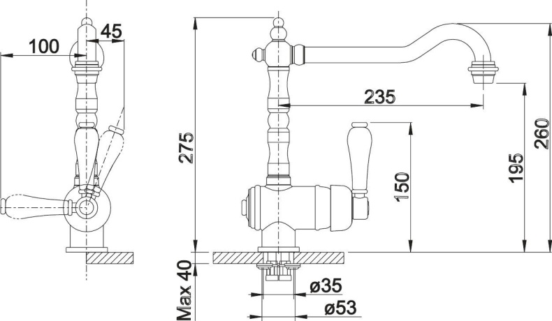Смеситель для кухонной мойки Blanco Tradon хром  515990 - 3