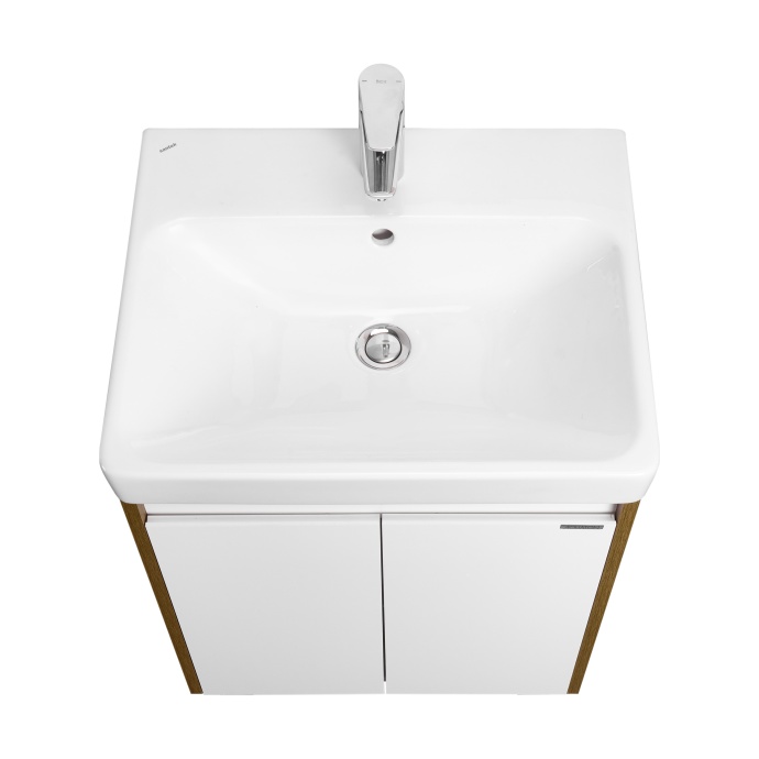 Тумба под раковину Aquaton Сканди Doors 55 Белый глянец Дуб рустикальный 1A278801SDZ90 - 3