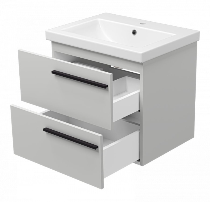 Тумба под раковину подвесная Misty Ненси 60 серый П-Нен-09060-502Я - 2