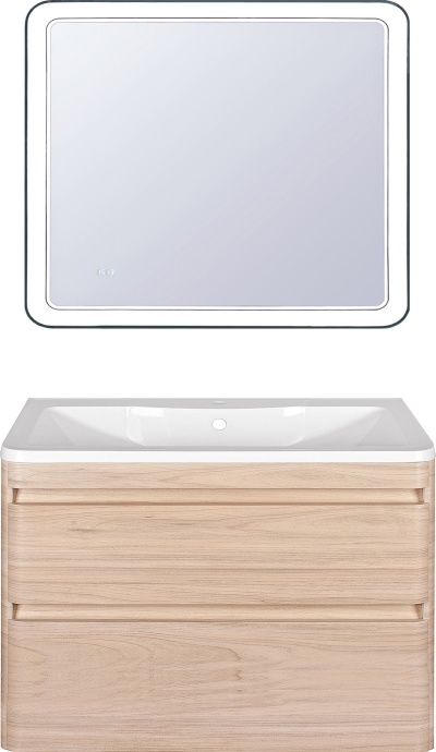 Тумба для комплекта Style Line Атлантика 100 Люкс Plus, подвесная, ясень перламутр ЛС-00000686 - 2