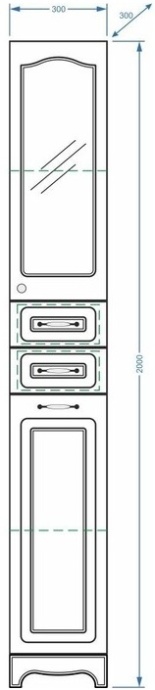 Шкаф-пенал Stella Polar Кармела 30 R белый SP-00000192 - 1