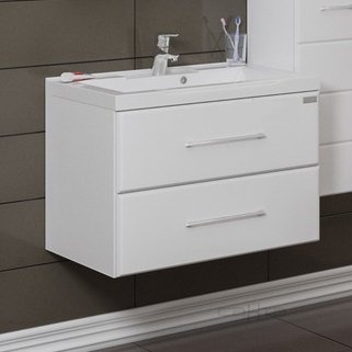 Тумба с раковиной подвесная Санта Омега 70 белый - 0