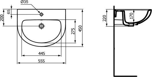 Подвесная раковина Ideal Standard Ecco  W434001 - 1