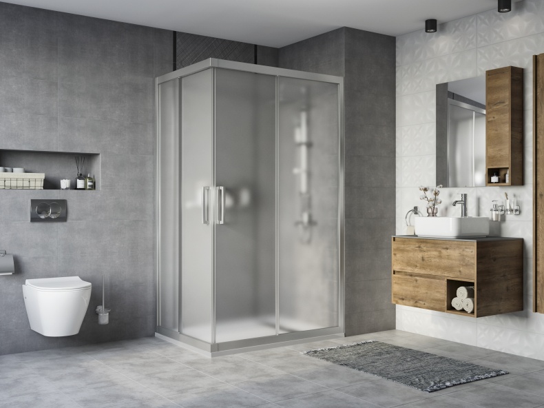 Душевой уголок STWORKI Карлстад DE019RC90120200 120x90 см профиль хром матовый, стекло матовое 3GW125TTKK000 - 1