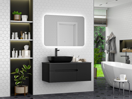 Тумба под раковину Misty Роял 100 черная матовая П-Роя-01100-021П2Я - 2