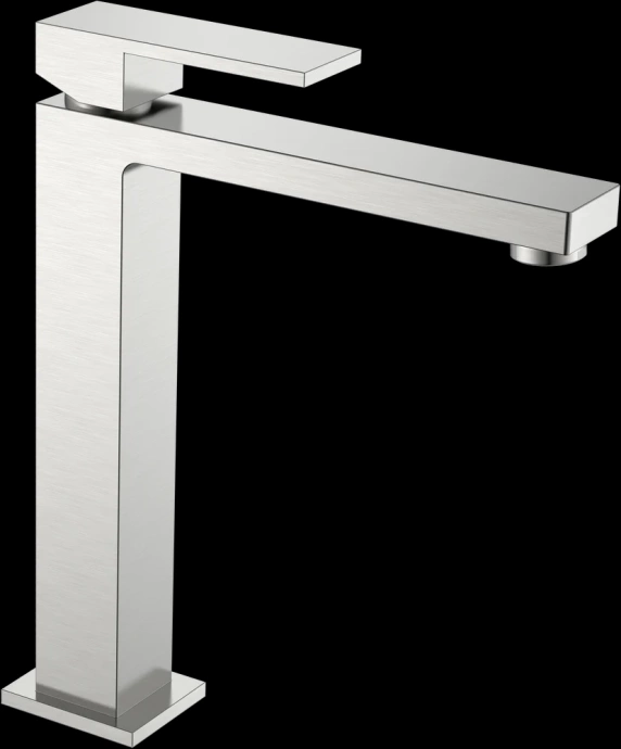 Смеситель для раковины Boheme Qubic сталь глянцевый 472-NB - 0