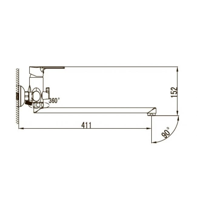 Смеситель для ванны с душем KAISER Oval  56055 - 1