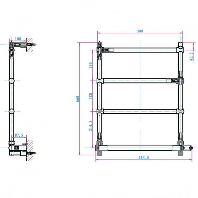 Полотенцесушитель электрический Boheme Medici бронза глянцевая 704 - 1