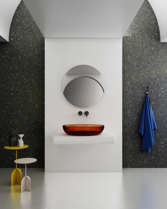 Раковина накладная ABBER Kristall 60 коричневая  AT2801Opal - 3