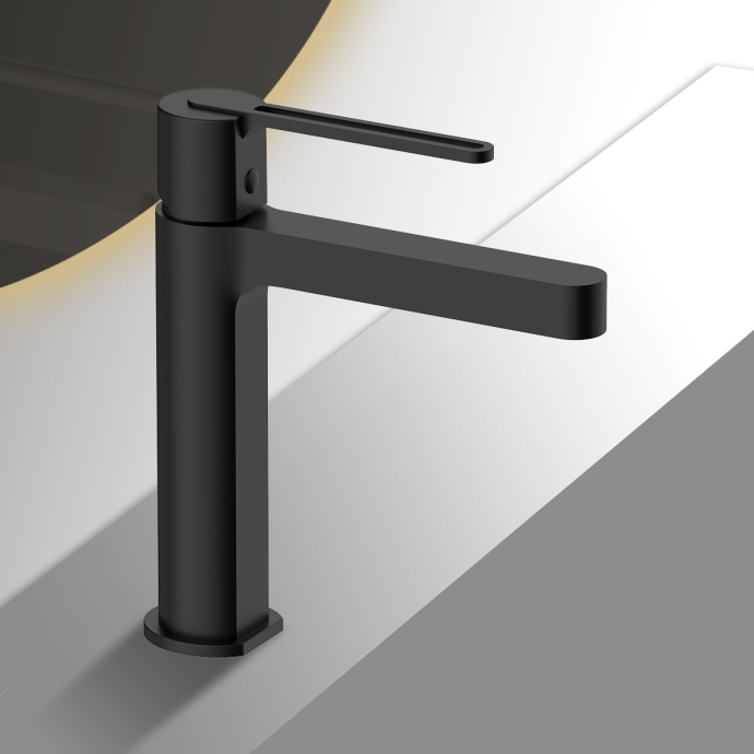 Смеситель для раковины Vincea Rondo черный матовый VBF-1R1MB - 0