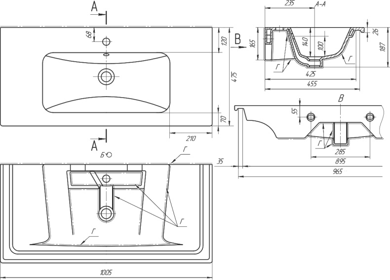 Мебельная раковина Dreja Euphoria 100 641235 - 8