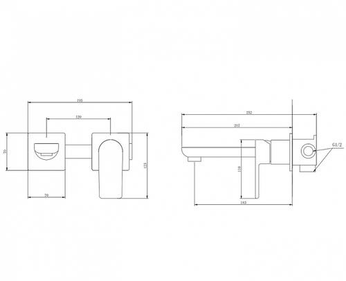 Смеситель для раковины Abber Weiss Insel черный, матовый  AF8082B - 2