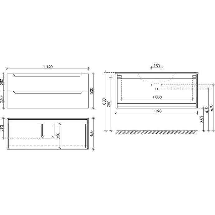 Тумба под раковину подвесная Sancos Norma 2.0 120 белая глянцевая NR2.0120-1W - 4