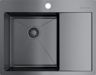Мойка кухонная Omoikiri Akisame 65-GM-L 4973097 вороненая сталь - 0
