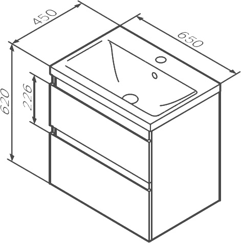 Тумба для комплекта AM.PM X-Joy 65, подвесная, белый глянец M85AFHX0652WG - 8