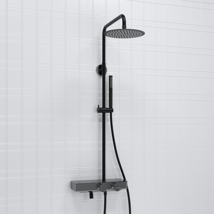 Душевая система WasserKraft 24.8 с термостатом черный матовый - хромоникель A114.258.217.CB Thermo - 1