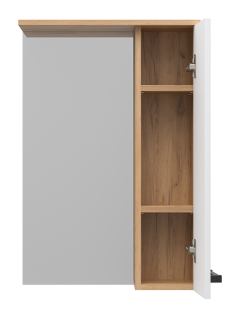 Зеркало-шкаф Misty Крафт 50 правое белое - светлое дерево П-Кра-02050-011П - 1