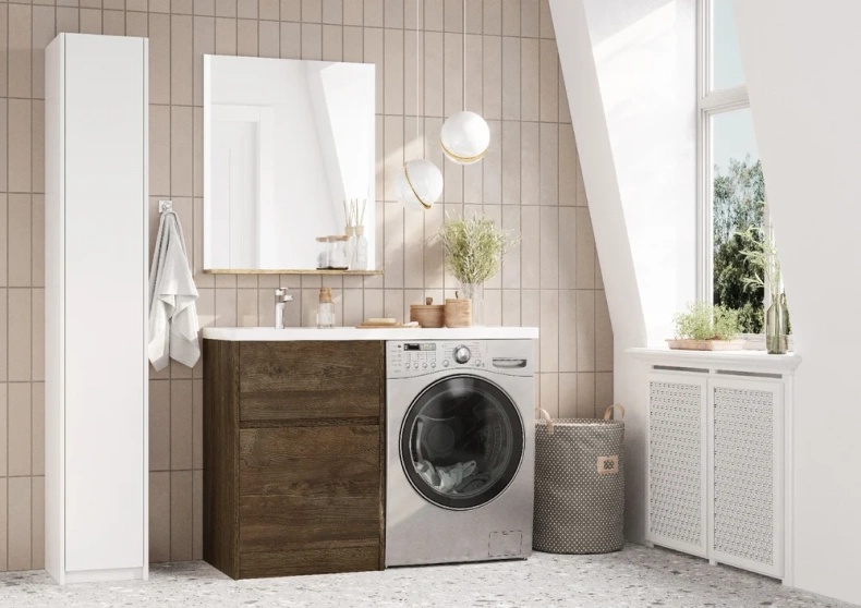 Тумба с раковиной Aquaton Лондри 60 темное дерево 1A2669K1LHDY0 - 4