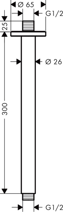 Кронштейн для верхнего душа Hansgrohe Vernis Blend 27805000 хром - 1