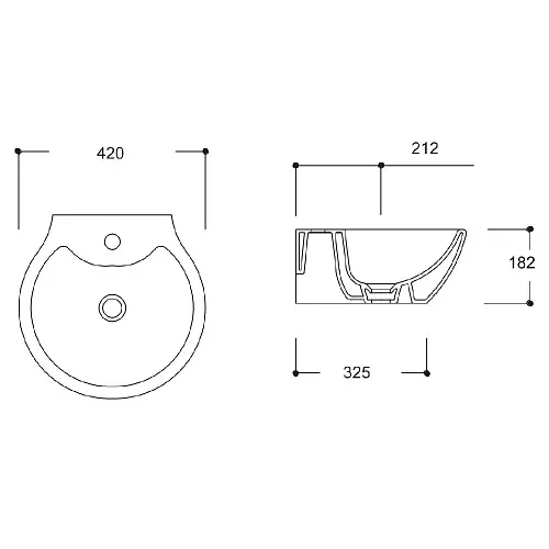 Раковина накладная Gural Vit Top 42 белая TP03MUL01 - 1
