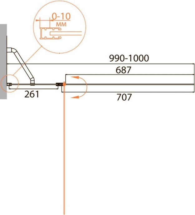 Шторка на ванну Cezares Relax V-11-100/140-C-Bi стекло прозрачное RELAX-V-11-100/140-C-Bi - 2