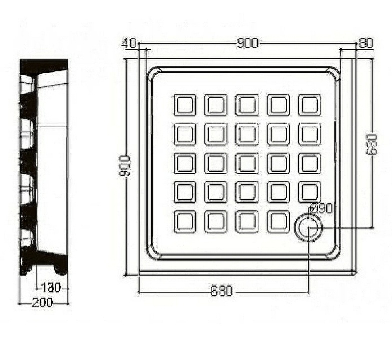 Душевой поддон Kerasan Retro 90х90 белый  133801 - 1