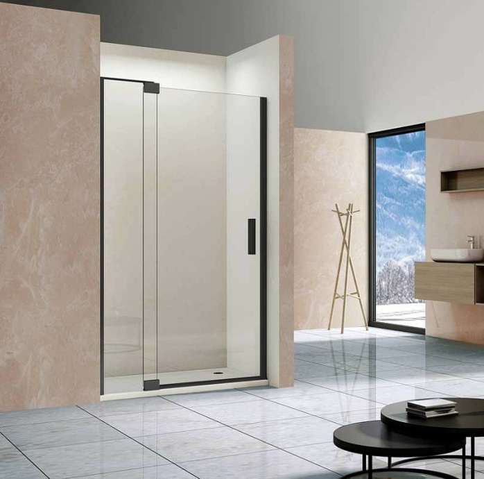 Душевая дверь Vincea Extra 110х120 черная стекло прозрачное VDP-1E1112CLB - 1