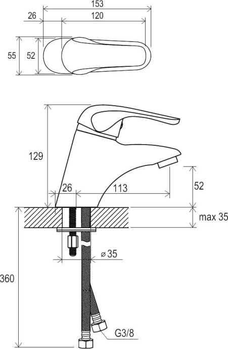Смеситель для раковины Ravak Rosa хром  X070022 - 3